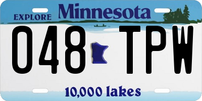 MN license plate 048TPW