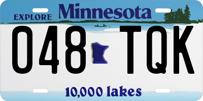 MN license plate 048TQK