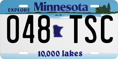 MN license plate 048TSC