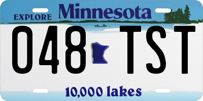 MN license plate 048TST