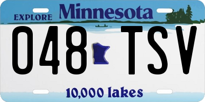 MN license plate 048TSV