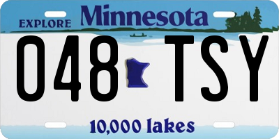 MN license plate 048TSY