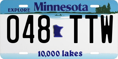 MN license plate 048TTW