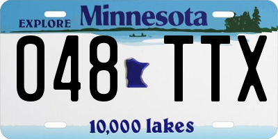 MN license plate 048TTX