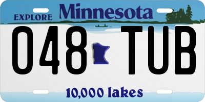 MN license plate 048TUB