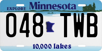 MN license plate 048TWB
