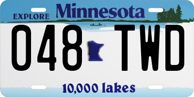 MN license plate 048TWD