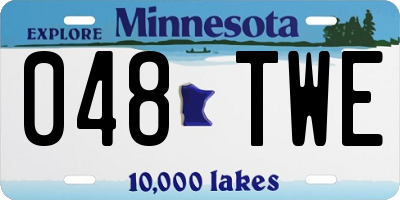 MN license plate 048TWE