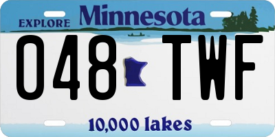 MN license plate 048TWF