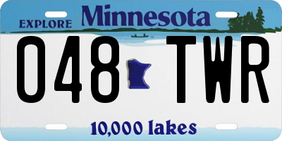 MN license plate 048TWR