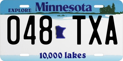 MN license plate 048TXA