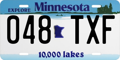 MN license plate 048TXF