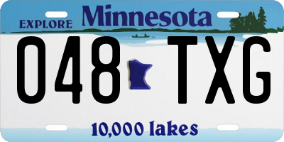 MN license plate 048TXG