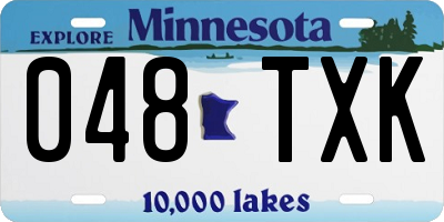 MN license plate 048TXK