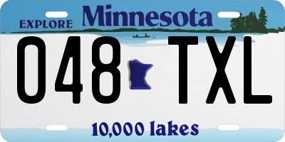 MN license plate 048TXL