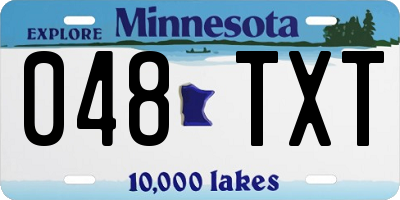 MN license plate 048TXT