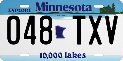 MN license plate 048TXV