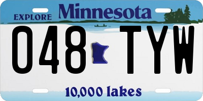 MN license plate 048TYW