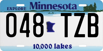 MN license plate 048TZB