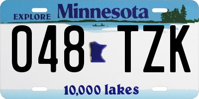 MN license plate 048TZK
