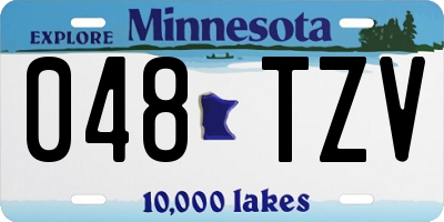 MN license plate 048TZV