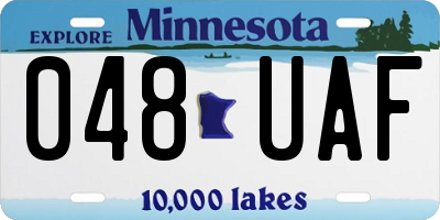 MN license plate 048UAF