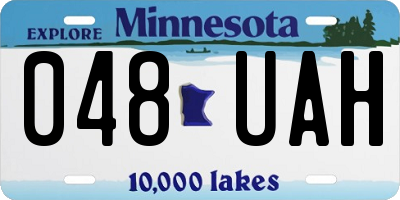 MN license plate 048UAH