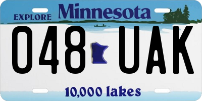 MN license plate 048UAK
