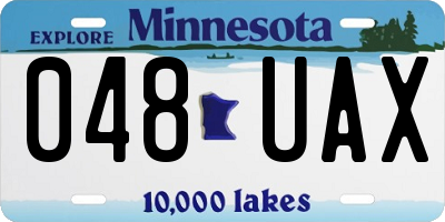MN license plate 048UAX
