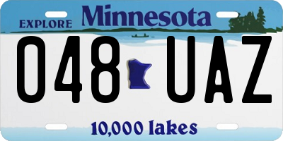 MN license plate 048UAZ
