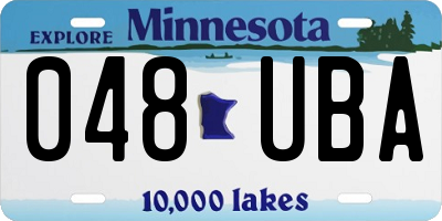MN license plate 048UBA