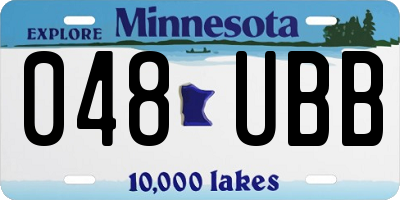 MN license plate 048UBB