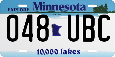 MN license plate 048UBC