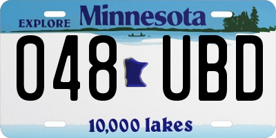 MN license plate 048UBD