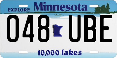 MN license plate 048UBE