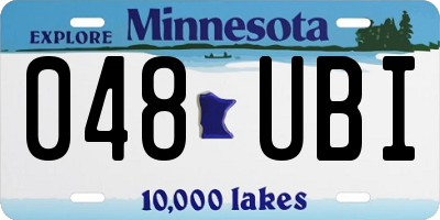 MN license plate 048UBI