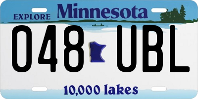 MN license plate 048UBL