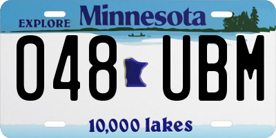 MN license plate 048UBM