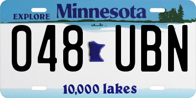 MN license plate 048UBN