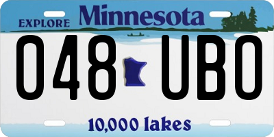 MN license plate 048UBO