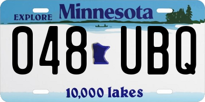 MN license plate 048UBQ