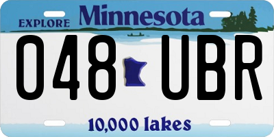 MN license plate 048UBR