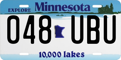 MN license plate 048UBU