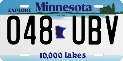 MN license plate 048UBV