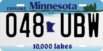 MN license plate 048UBW