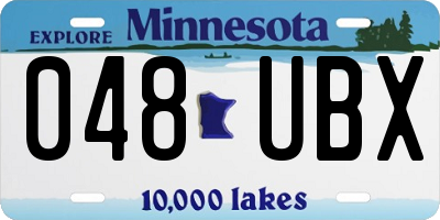MN license plate 048UBX