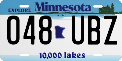 MN license plate 048UBZ