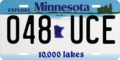 MN license plate 048UCE