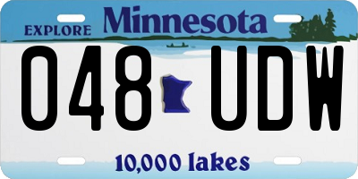 MN license plate 048UDW