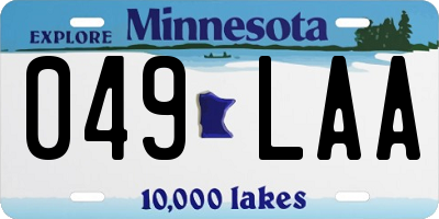 MN license plate 049LAA